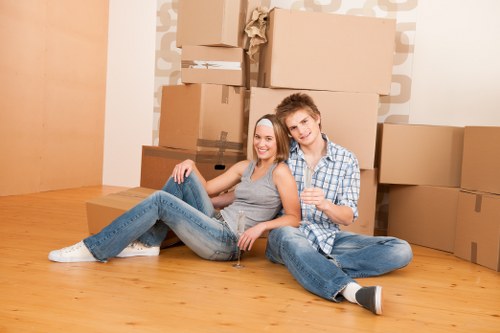 Croydon office relocation team organizing boxes
